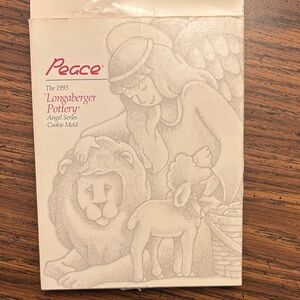 Longaberger Pottery 1993-1996 Angel Series Peace Cookie Mold
